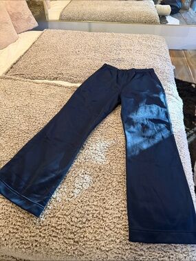 Vintage Navy Wide-Leg Casual Pants